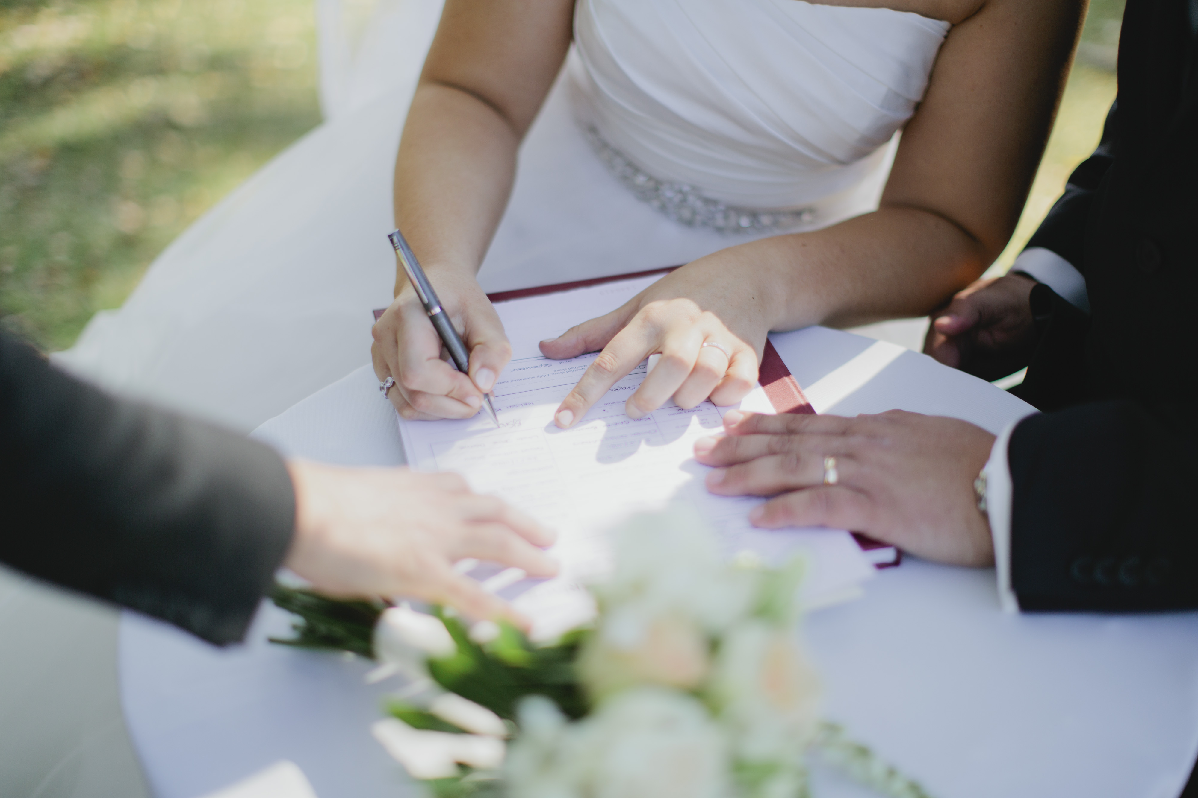 Брачные договоры стран. Вступление в брак. Свадебное соглашение. Вступающим в брак. Невеста подписывает.